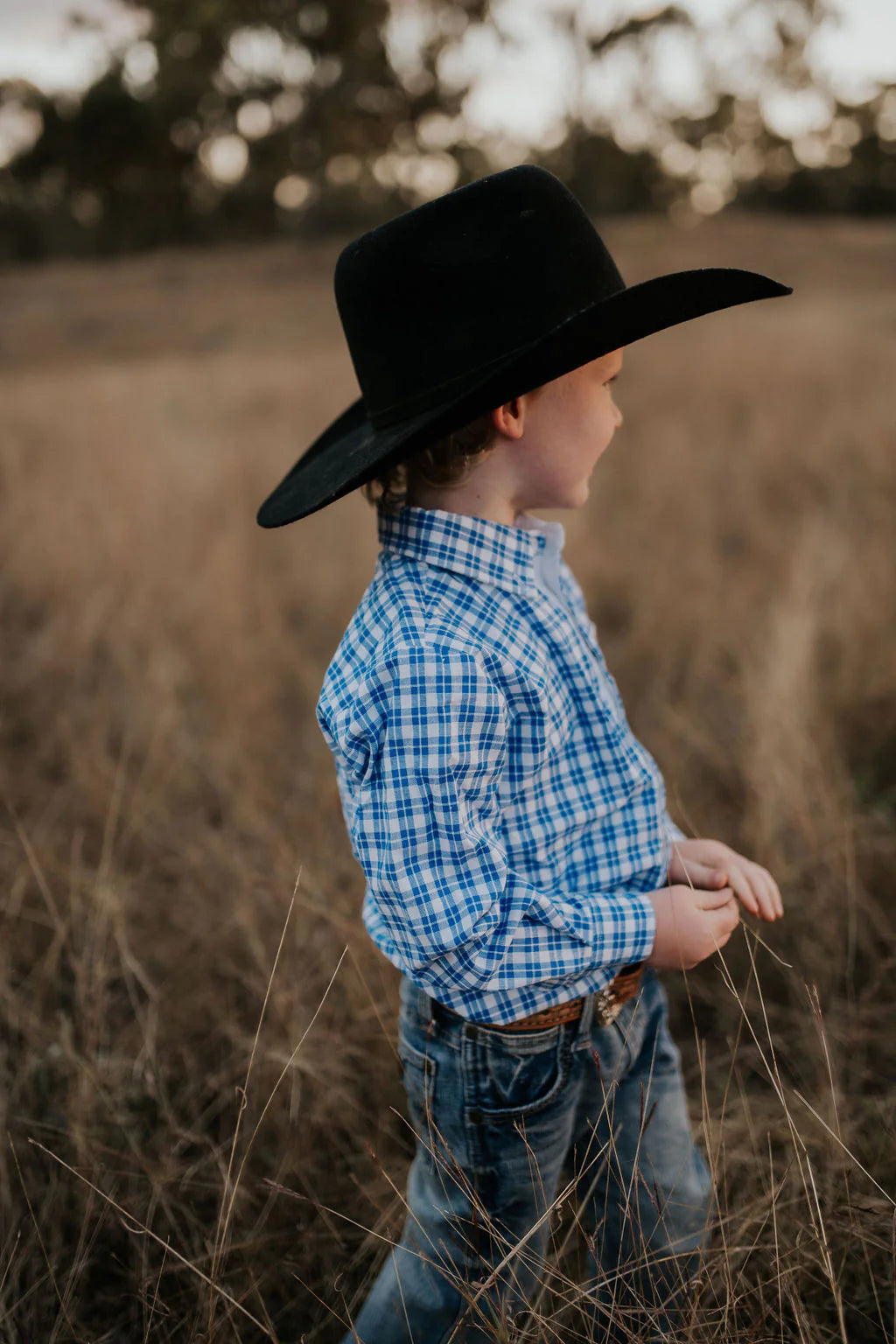 Charlie Checked Blue Long Sleeve Shirt