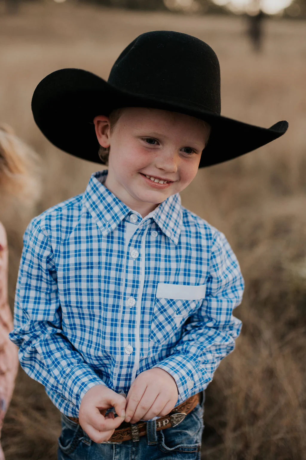 Charlie Checked Blue Long Sleeve Shirt