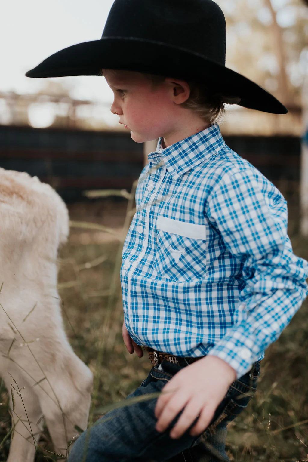 Charlie Checked Blue Long Sleeve Shirt