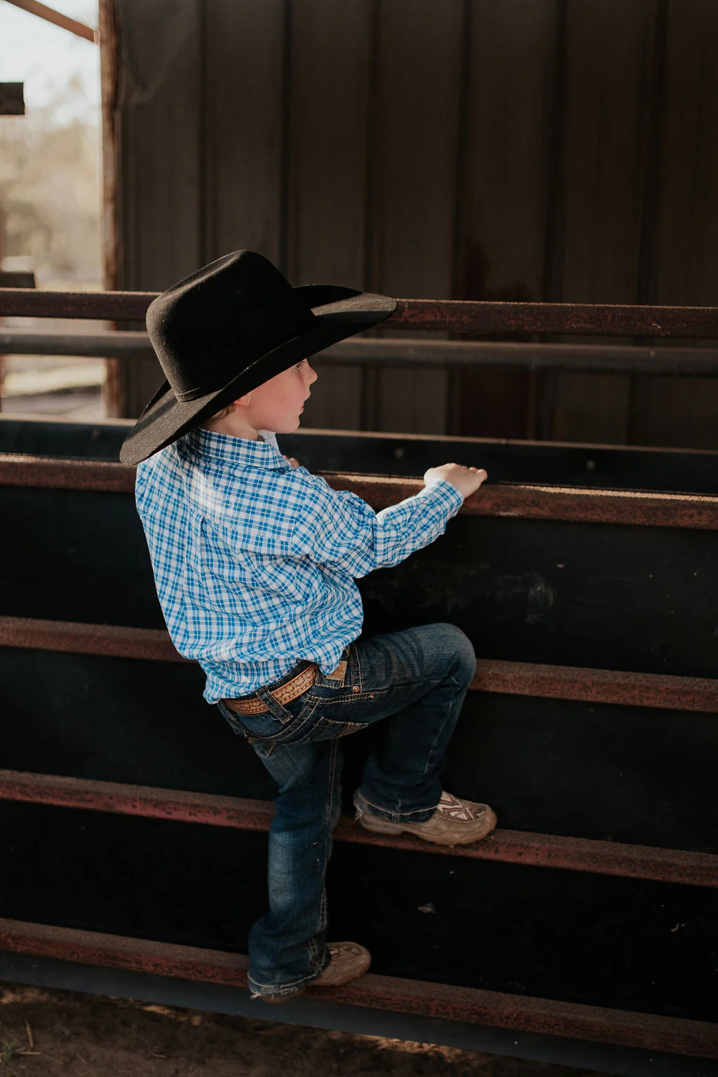 Charlie Checked Blue Long Sleeve Shirt