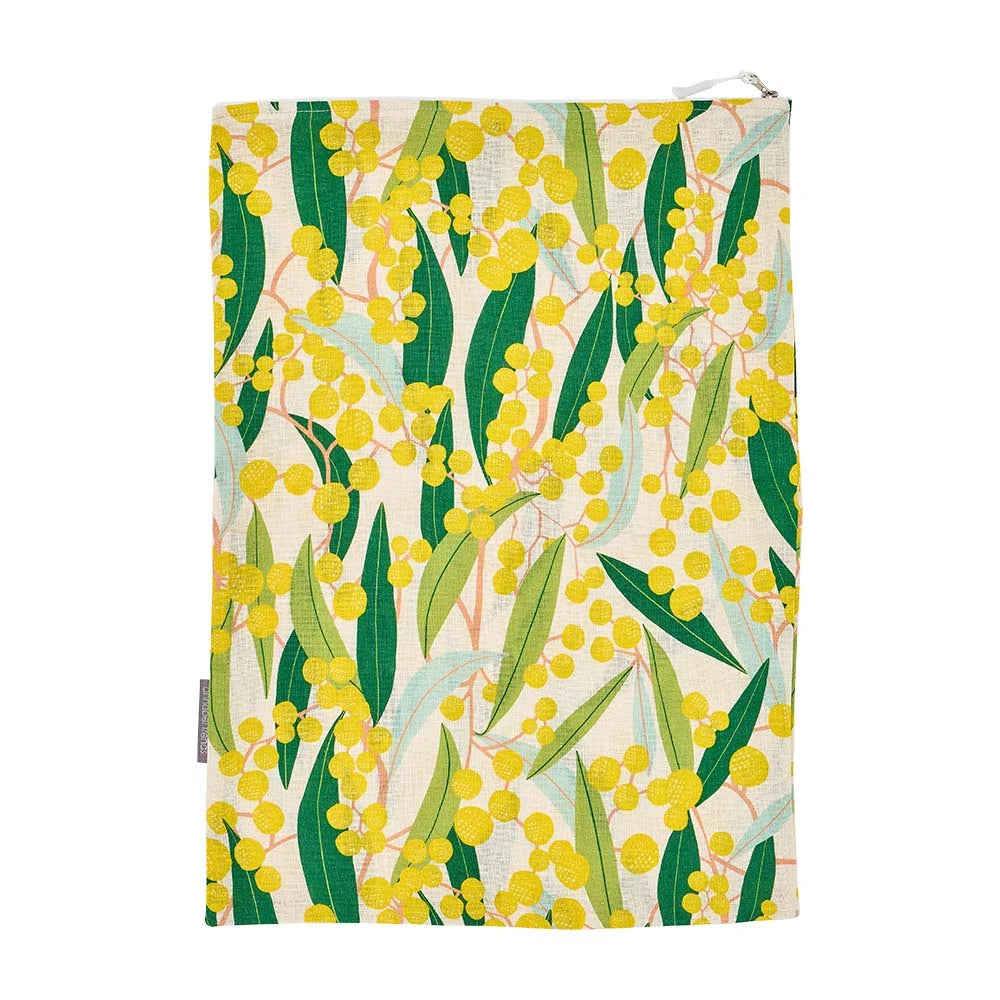 Linen Cotton Laundry Bag Golden Wattle