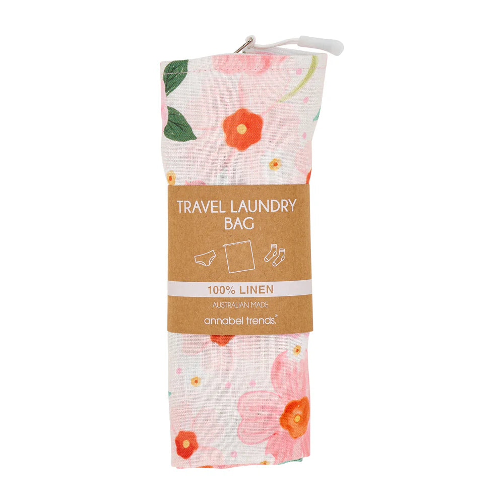 Linen Laundry Bag Meadow Blush