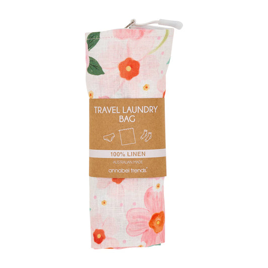 Linen Laundry Bag Meadow Blush