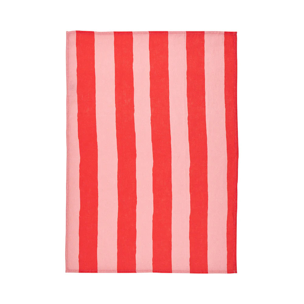 Linen T-Towel Red Stripe