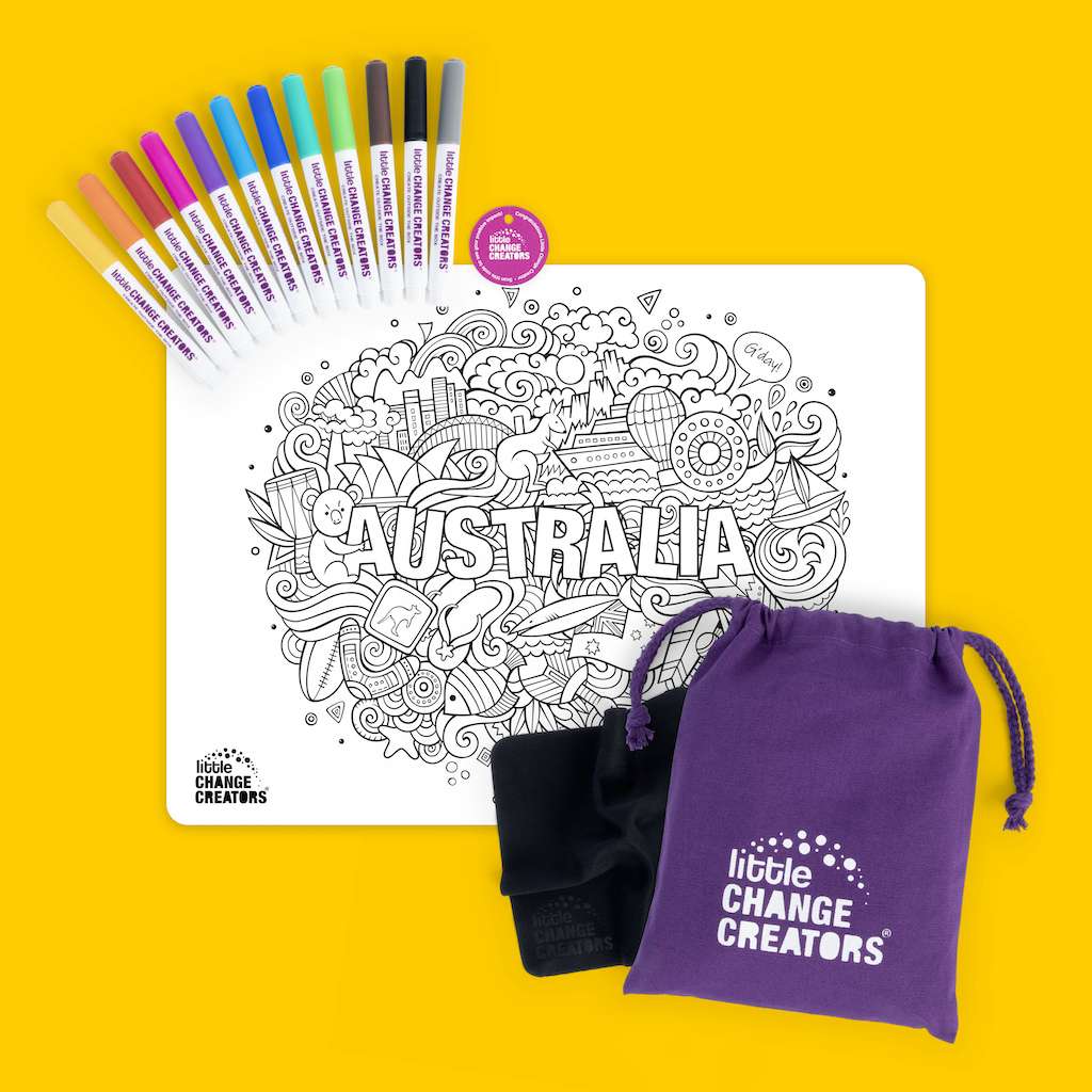 Reusable Silicone Colouring Mat Kit Australia