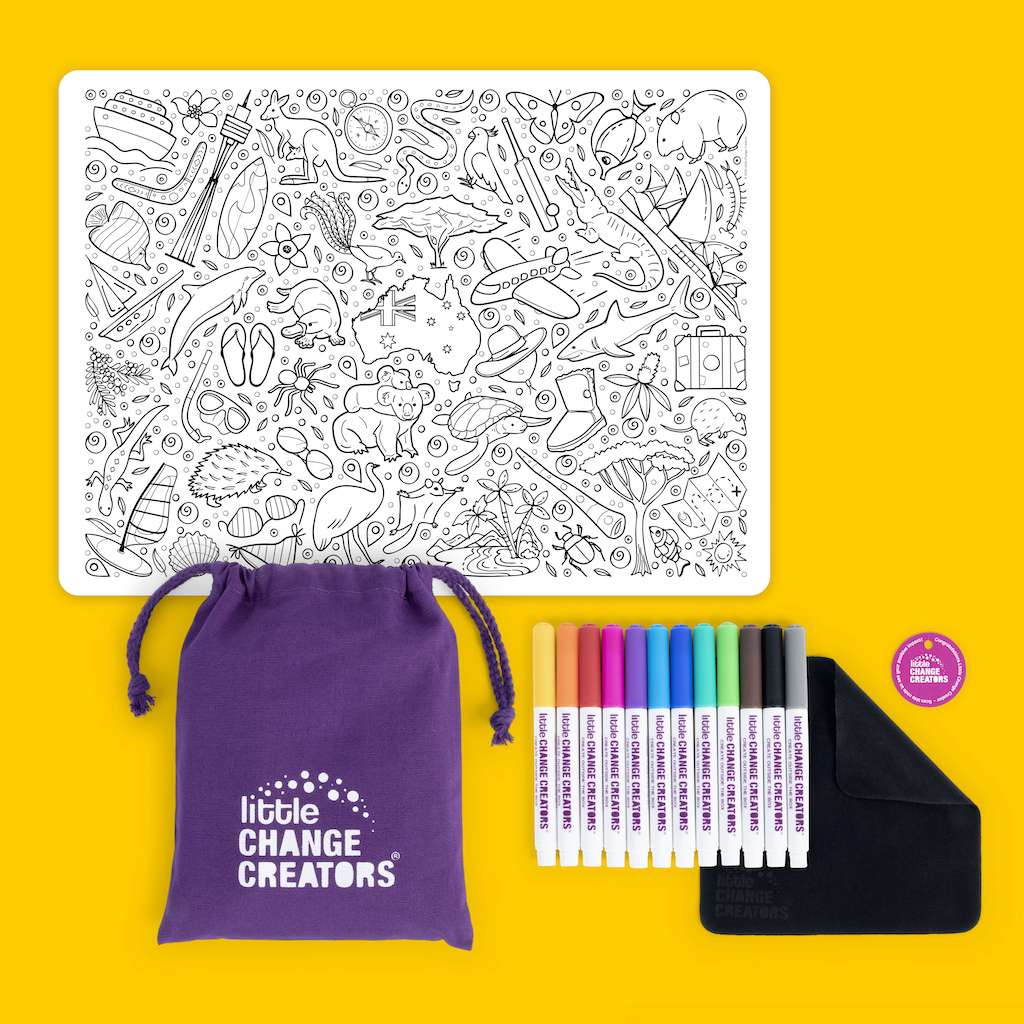 Reusable Silicone Colouring Mat Kit Australia