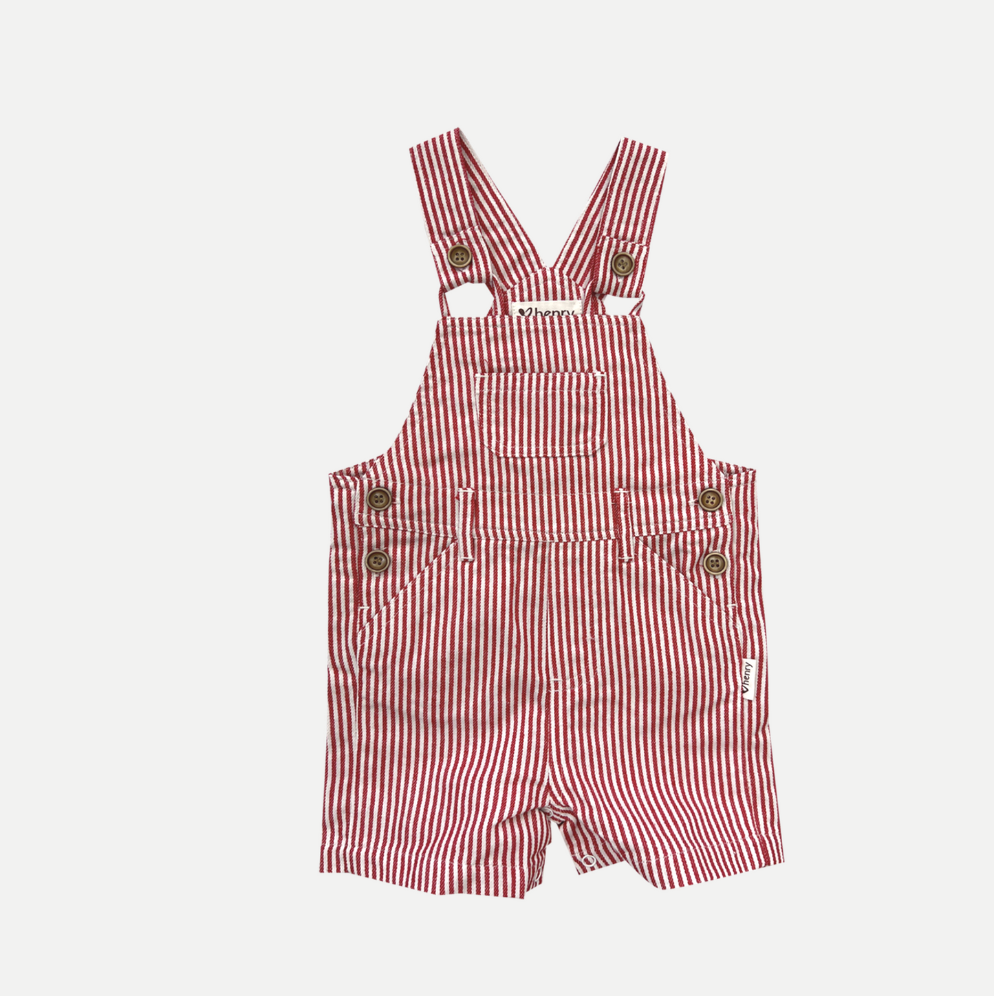 Baby Boys Roy Dungaree Red Pinstripe