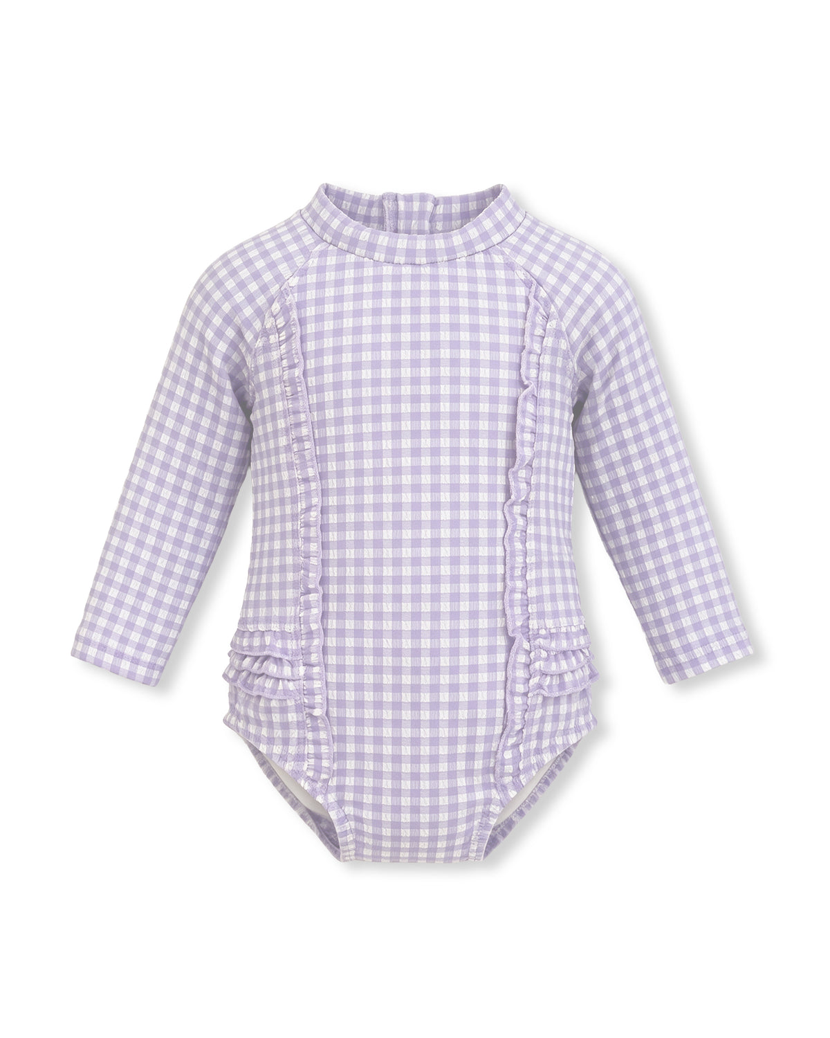 Lilac Gingham LS Sunsuit