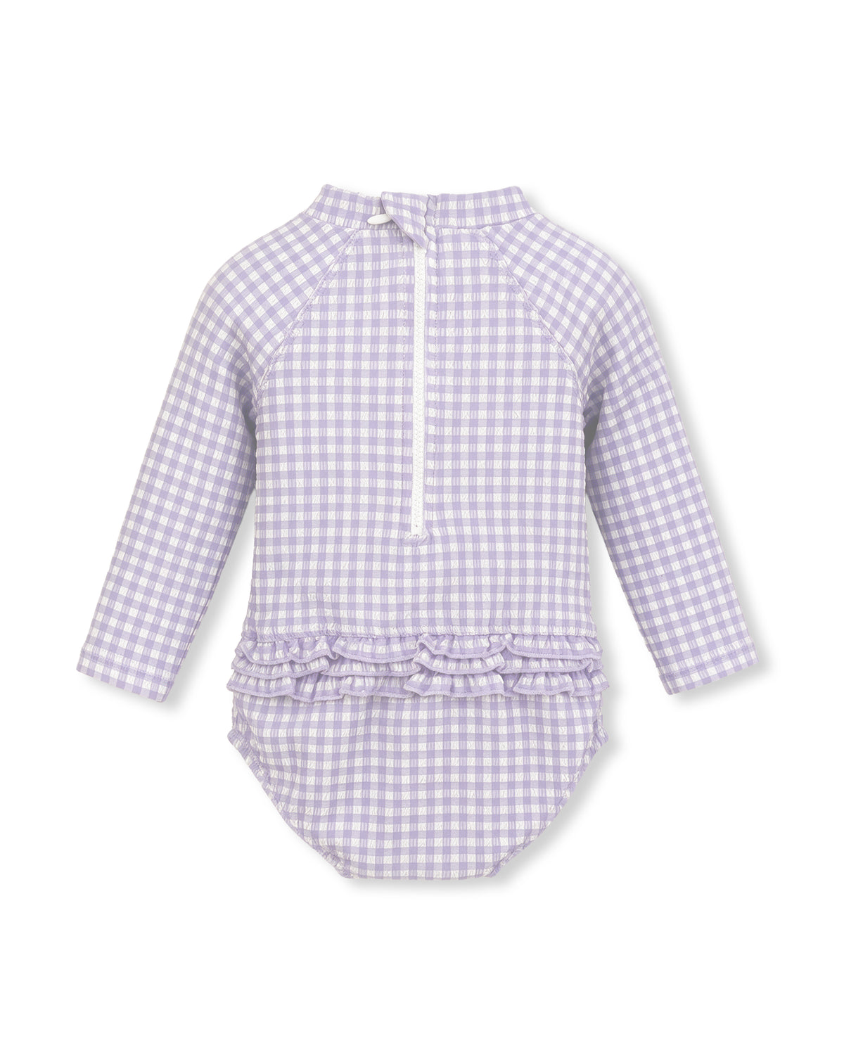 Lilac Gingham LS Sunsuit