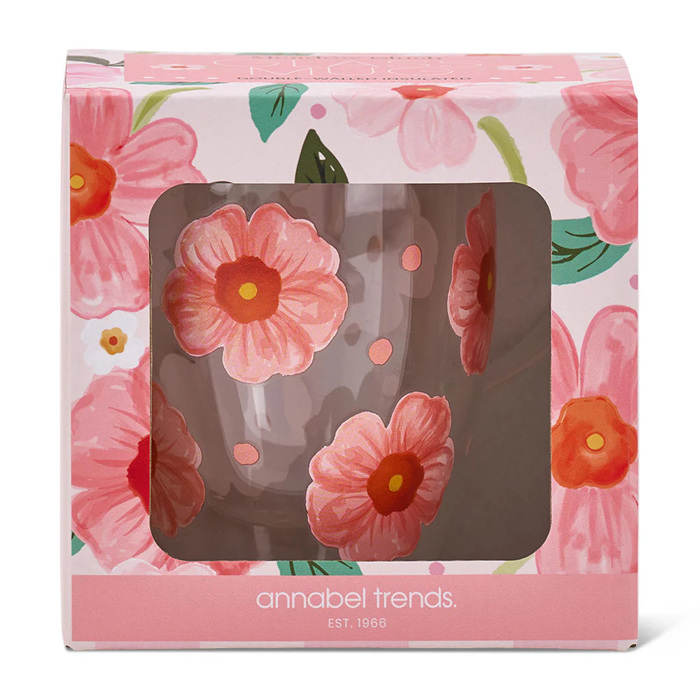 Meadow Blush Double Wall Glass Mug