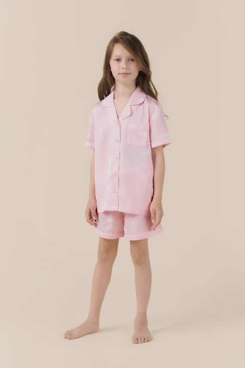 Mini Sonia Silky Satin Short PJ Set