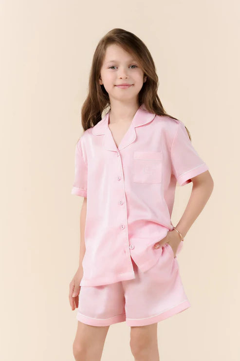 Mini Sonia Silky Satin Short PJ Set