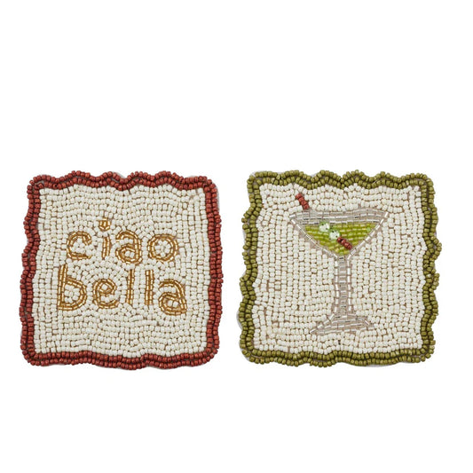 Ciao Martini Beaded Coasters Asst