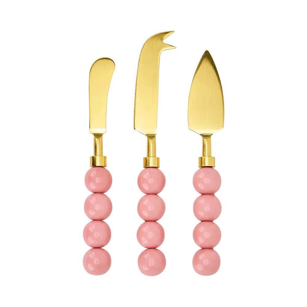 Orb Cheese Knife 3pc Set Light Pink