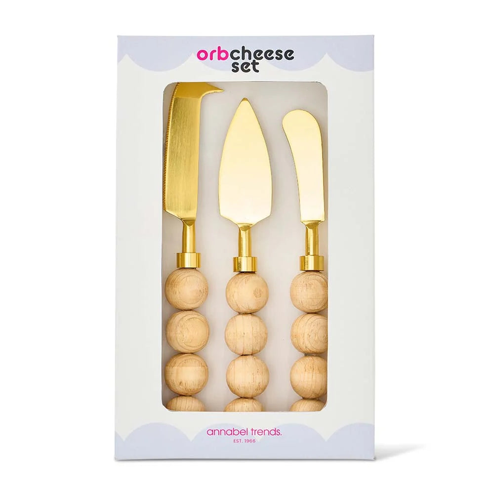 Orb Cheese Knife 3pc Set Natural