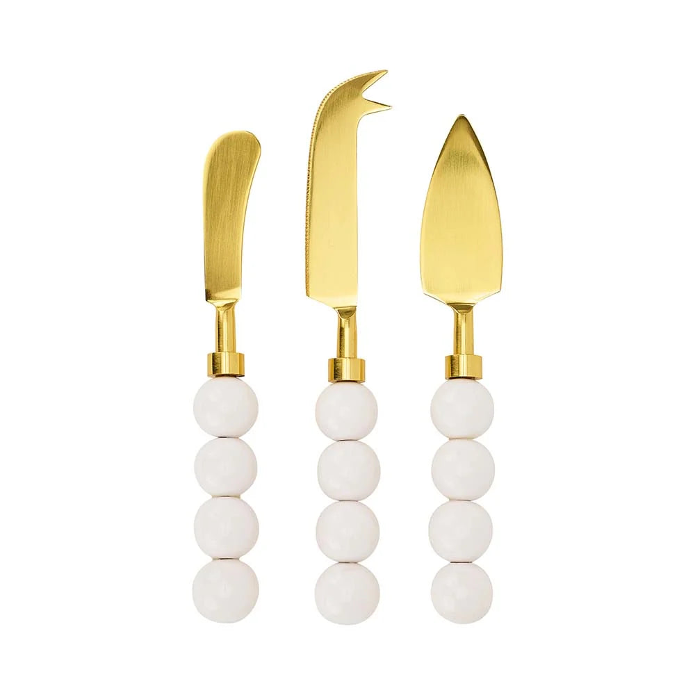 Orb Cheese Knife 3pc Set White
