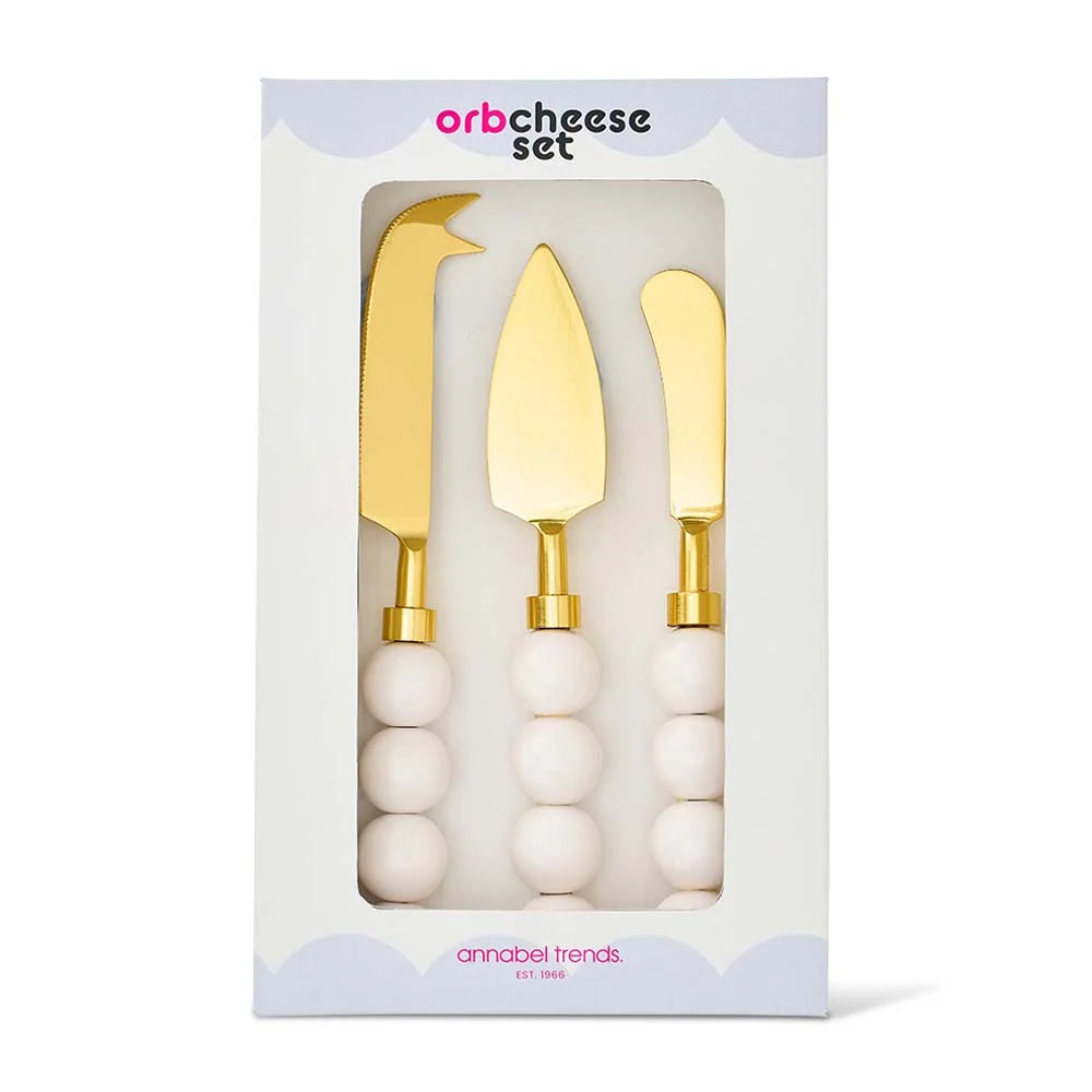 Orb Cheese Knife 3pc Set White