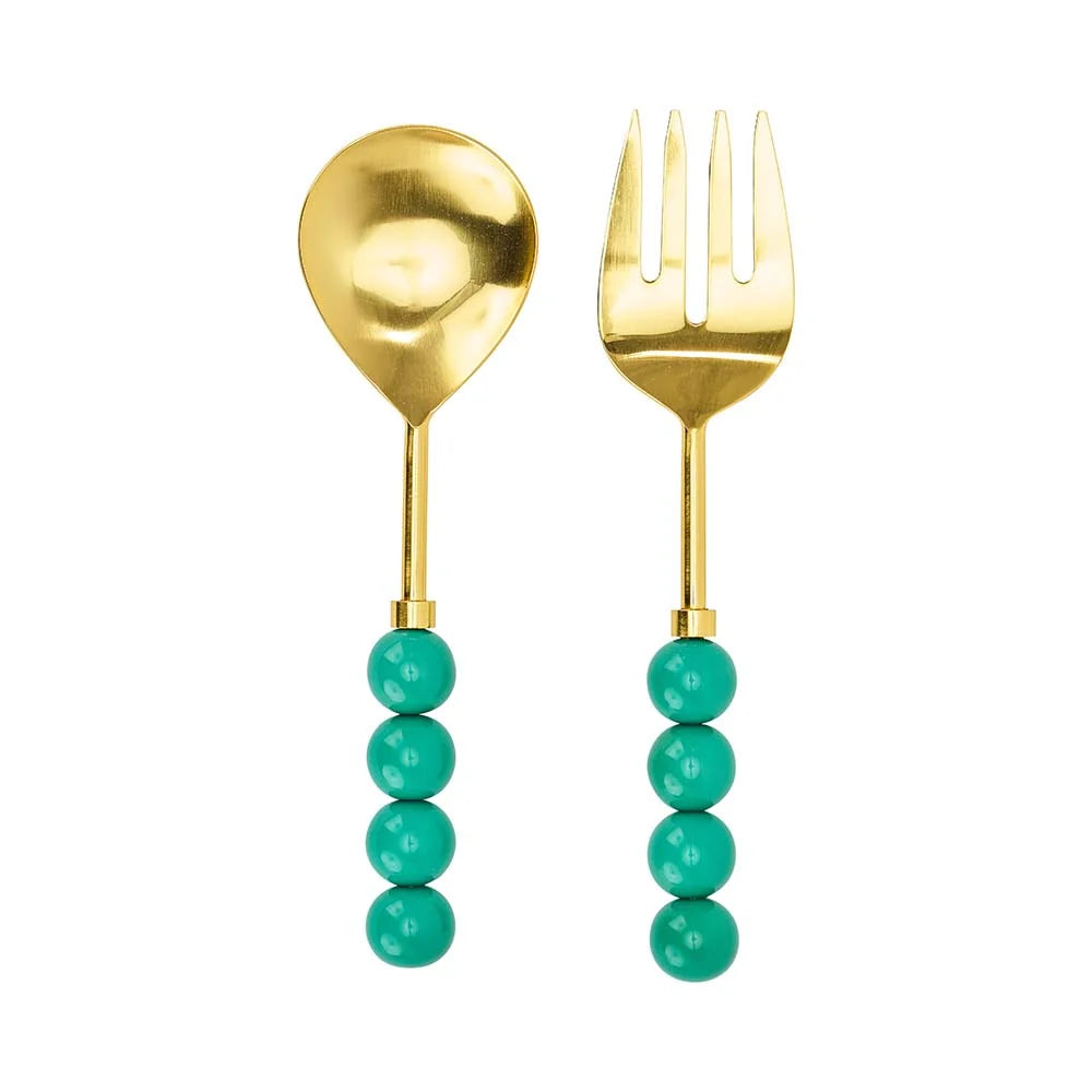 Orb Salad Servers Emerald
