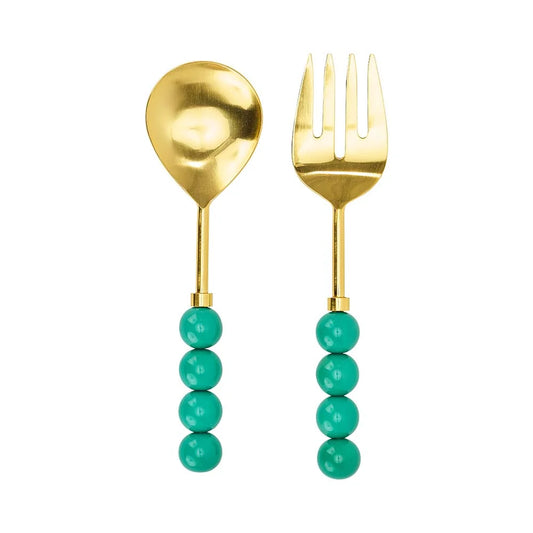 Orb Salad Servers Emerald