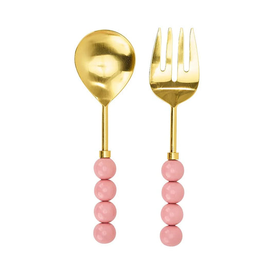 Orb Salad Servers Light Pink