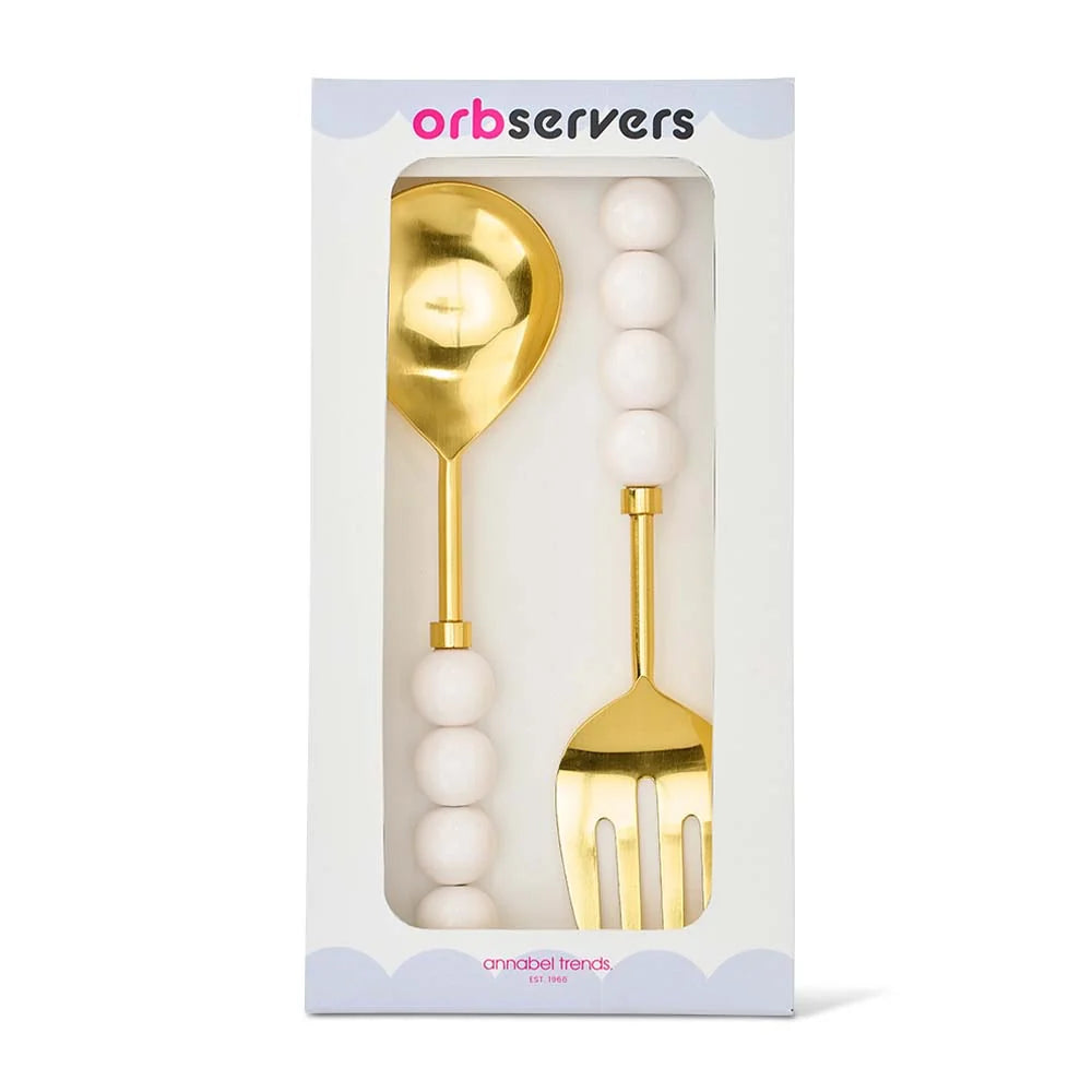 Orb Salad Servers White