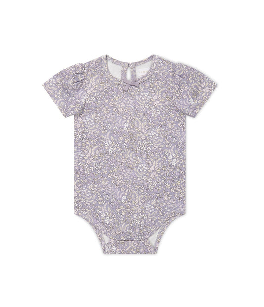 Organic Cotton Cap Sleeve Bodysuit - April Lilac