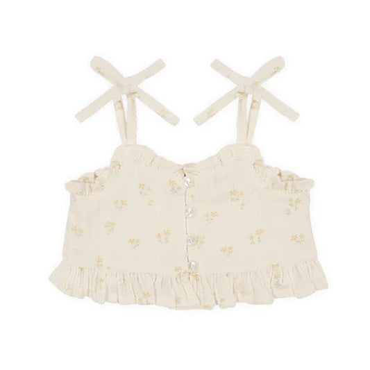 Organic Cotton Muslin Mirabel Top - Pauline Chamomile