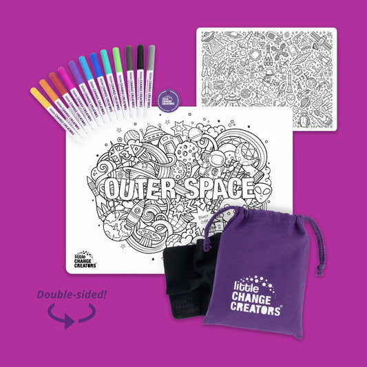 Reusable Silicone Colouring Mat Kit Outer Space