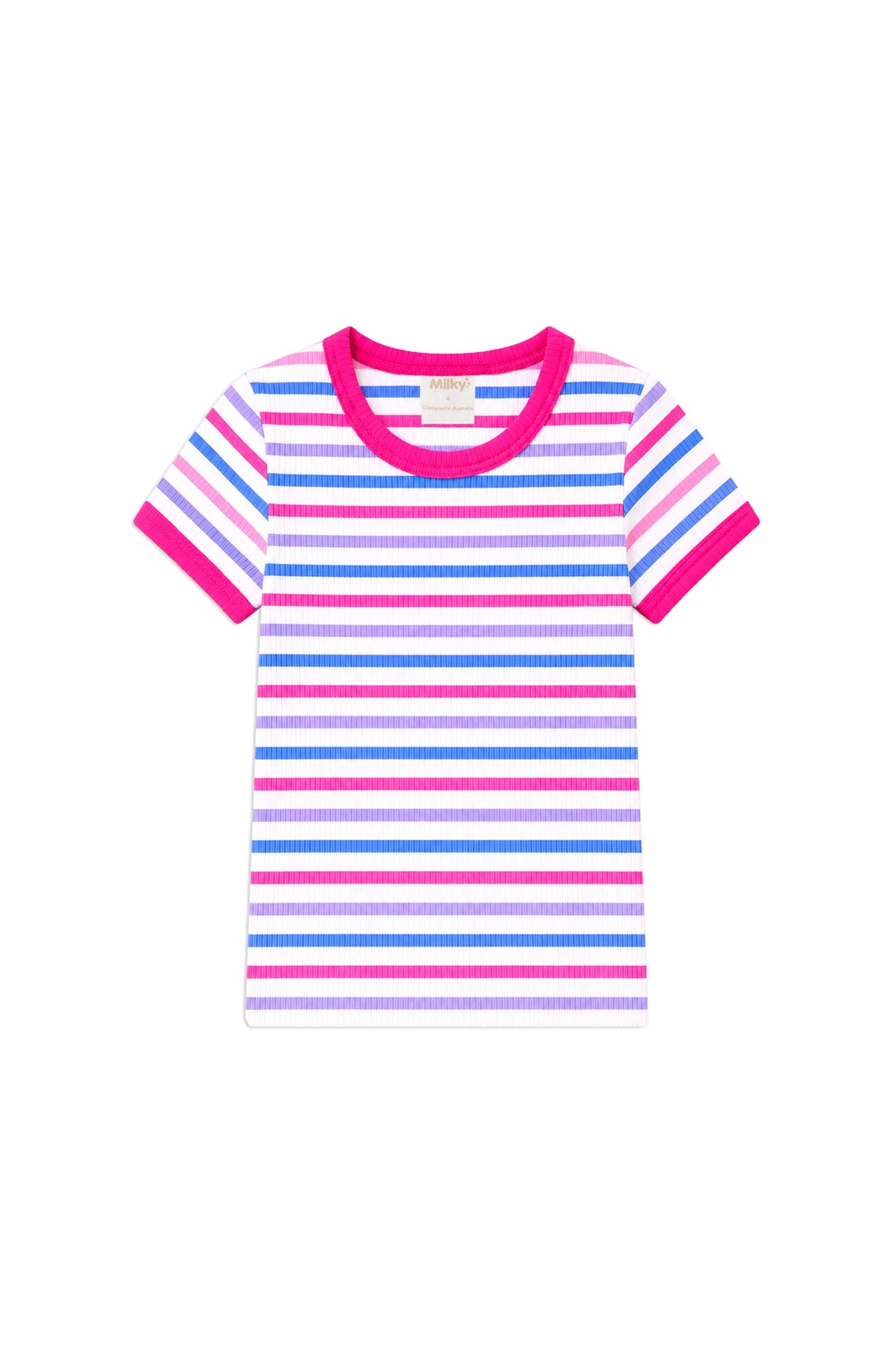 Pretty Pink Stripe Rib Tee