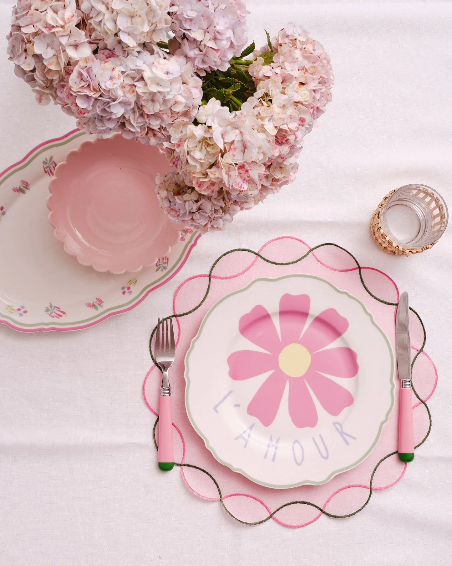 Pink & Green Spiral Placemat Set 4