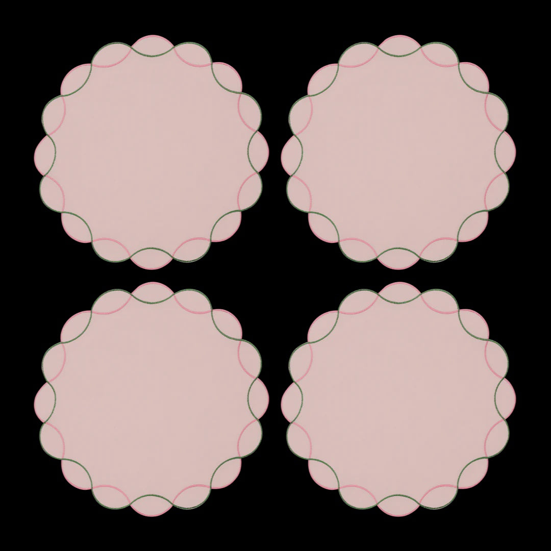 Pink & Green Spiral Placemat Set 4