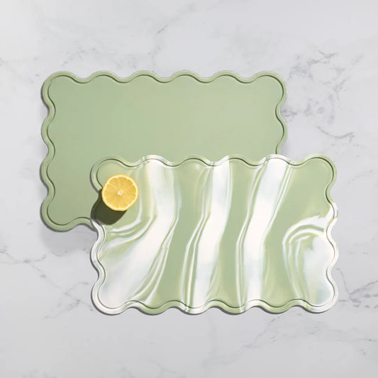 Chopping Boards (Set of 2) Swirl + Solid Pistachio