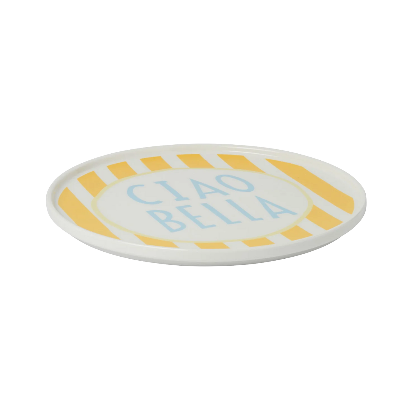 Yellow Stripe Ciao Bella Plate