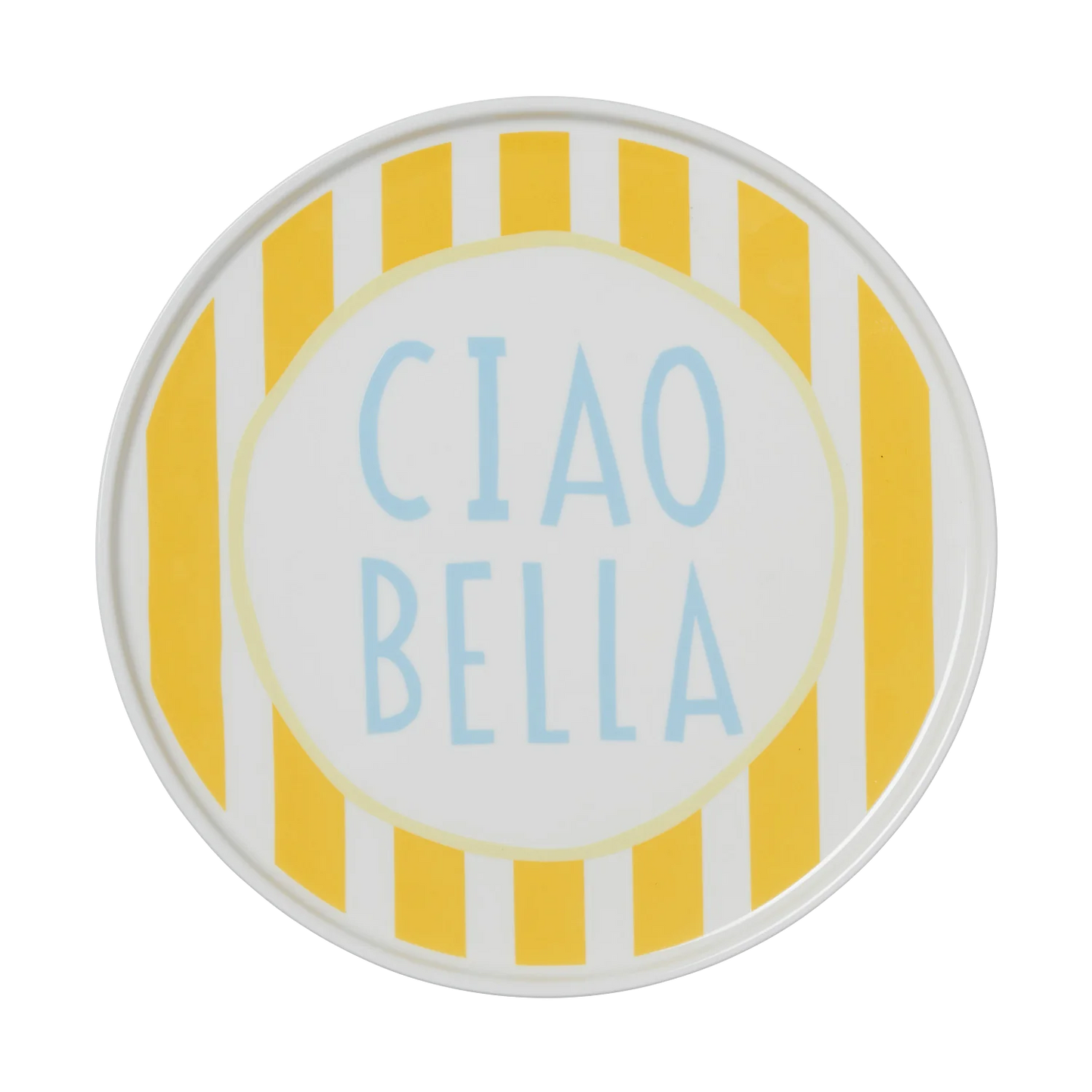 Yellow Stripe Ciao Bella Plate