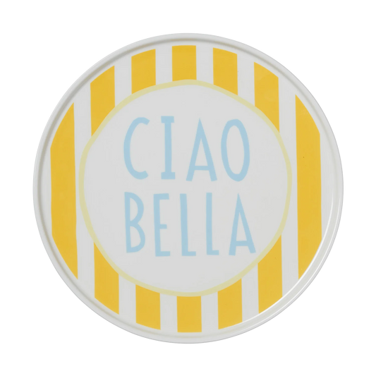 Yellow Stripe Ciao Bella Plate