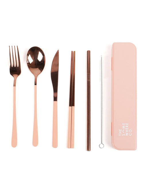 Take Me Away Cutlery Kit - Rose Gold Blush Handle