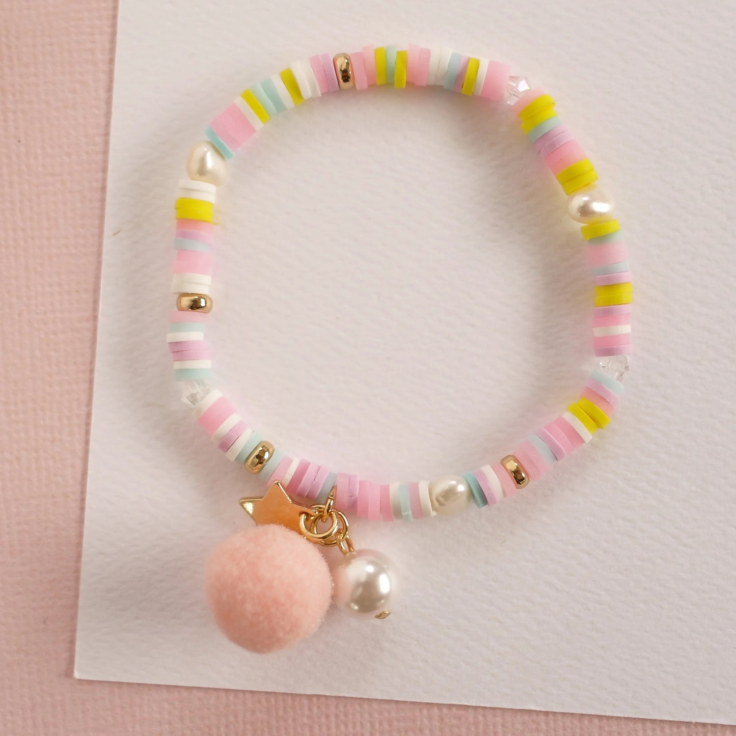 Pastel Pom Pom Elastic Bracelet