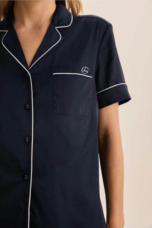 Sonia Satin Short PJ Set Navy