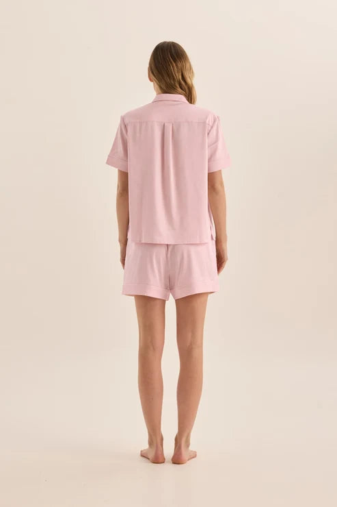Sonia Satin Short PJ Set Pink