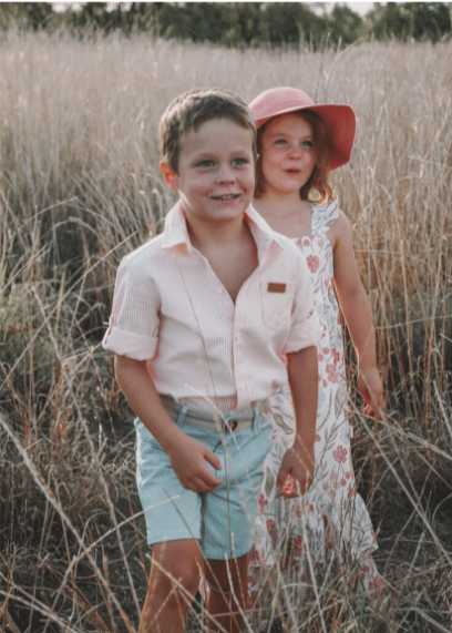 Boys Dress Shirt Tangerine Pinstripe