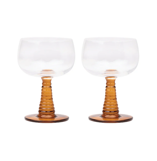 The Romy Wine Glasses Set of 2 Amber