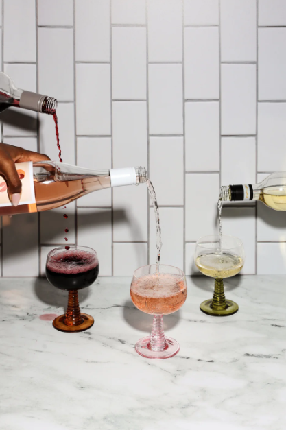 The Romy Wine Glasses Set of 2 Amber