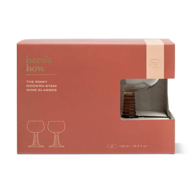 The Romy Wine Glasses Set of 2 Amber