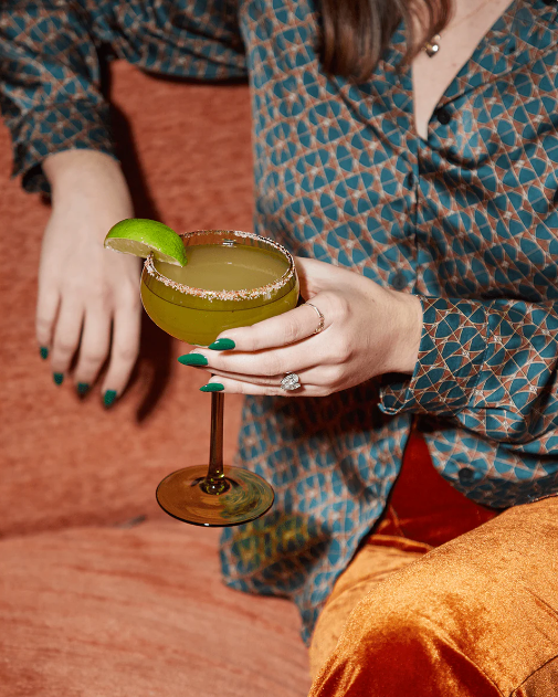 The Lou Coupe Glass Set of 2 Olive