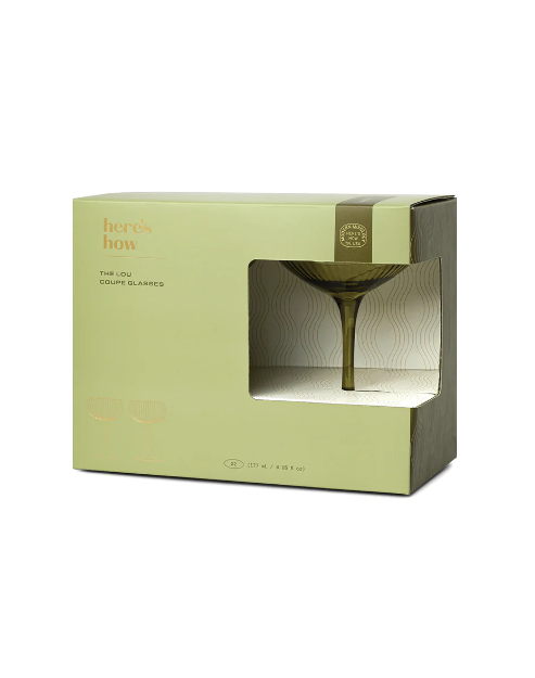 The Lou Coupe Glass Set of 2 Olive