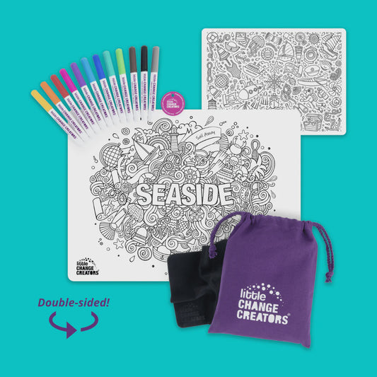 Reusable Silicone Colouring Mat Kit Seaside