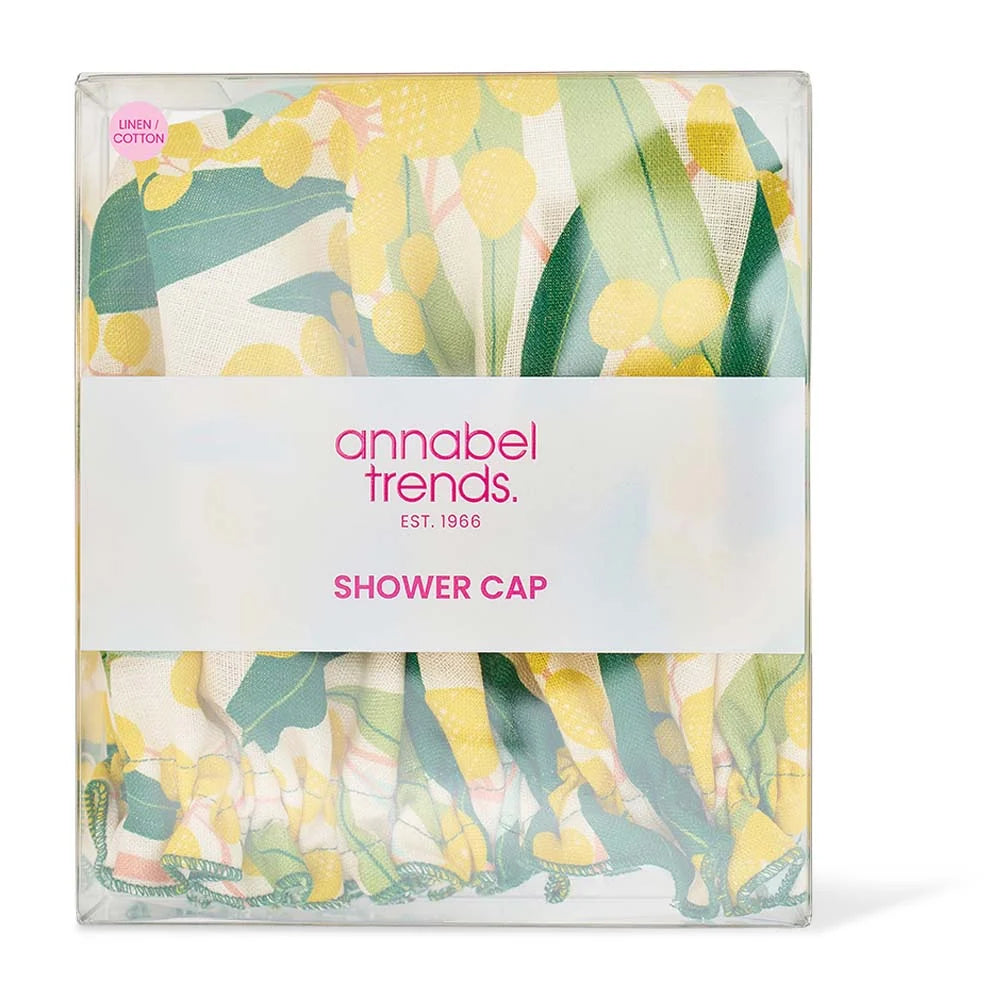 Linen Cotton Shower Cap Golden Wattle