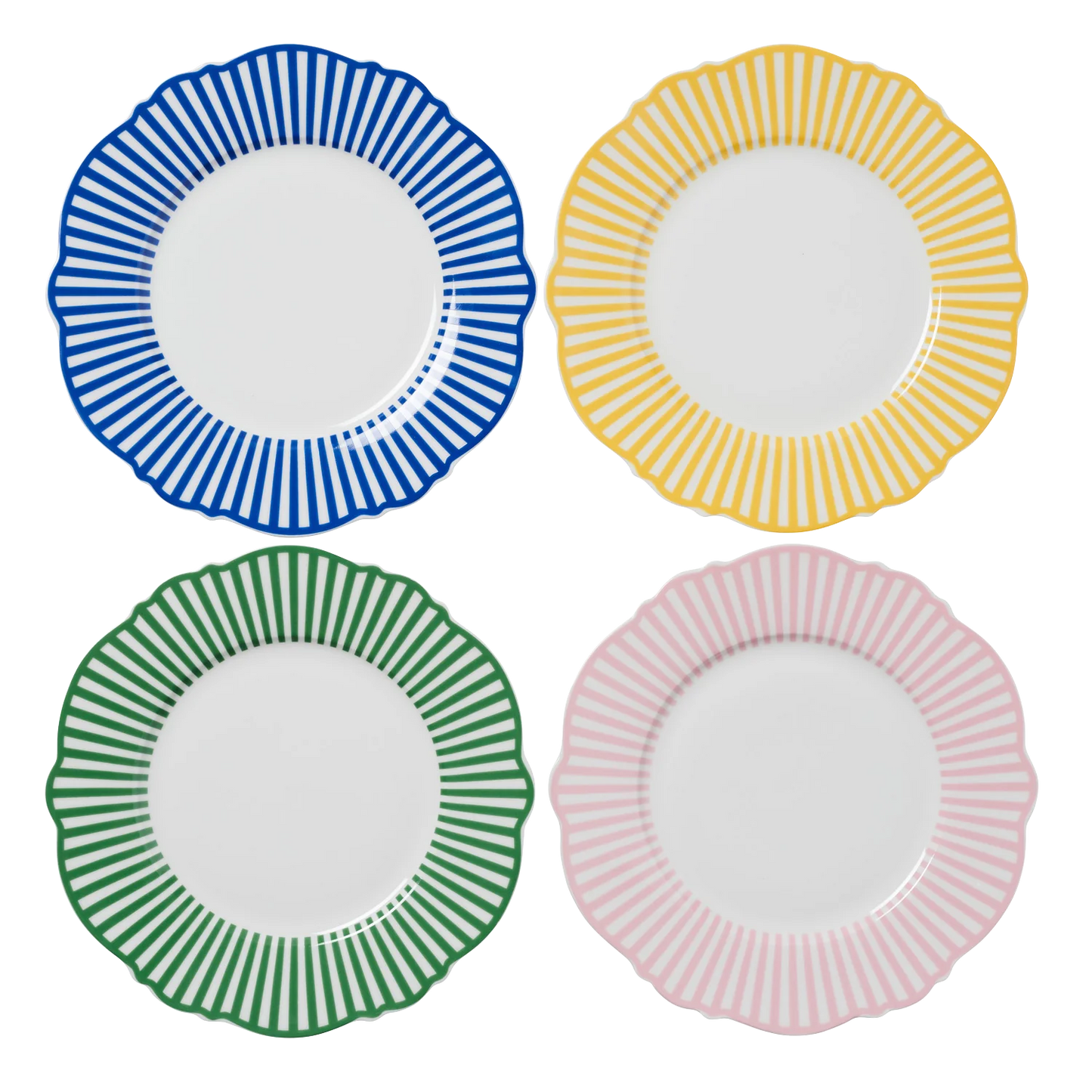 Multicolour Wave Side Plate Set of 4