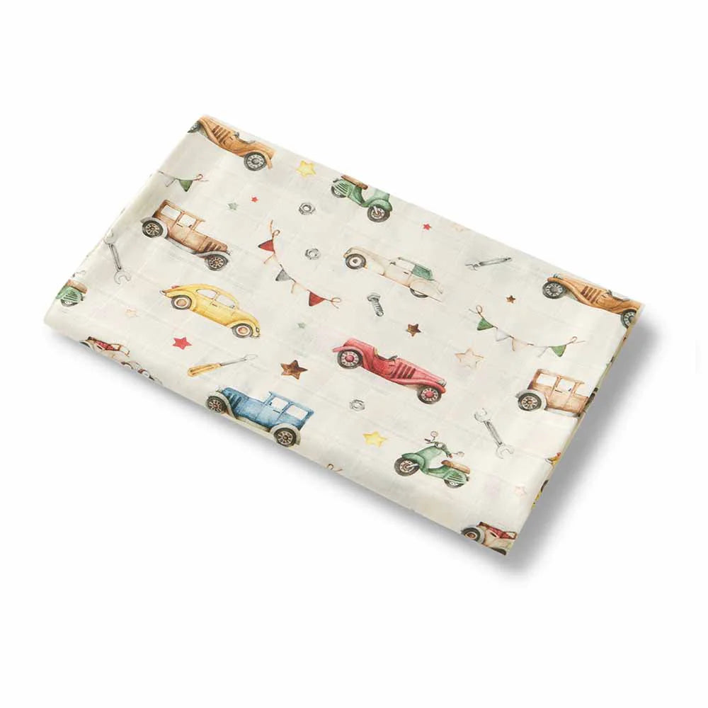 Vintage Cars Muslin Wrap