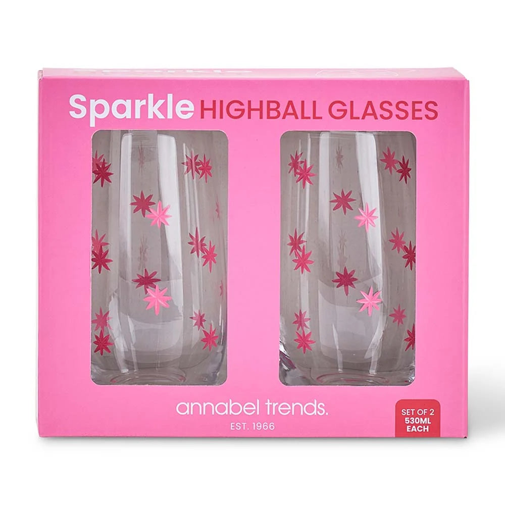 Sparkle High Ball Glasses 2pc